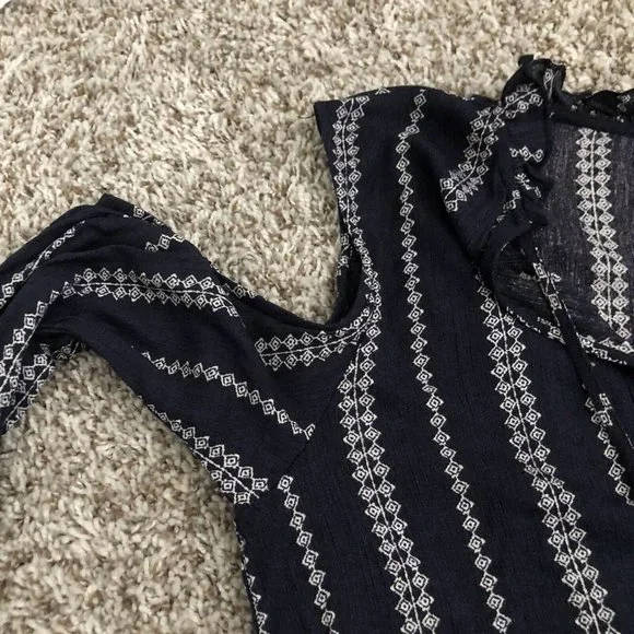 Fab’ Rik long sleeve cold shoulder tie waist blouse top Bell Sleeve Size Large - Picture 8 of 10